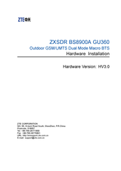Zte ZXSDR BS8900A GU360 Hardware Installation