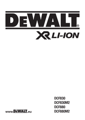 DeWalt XR LI-ION DCF880M2 Original Instructions Manual