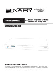 SNAP Binary B-200-AVDMATRIX-6X4 Owner's Manual