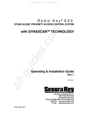 SoundCraft Secura Key Radio Key 600 Operating & Installation Manual