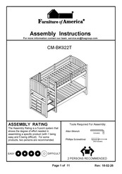 Furniture of America CM-BK922T Assembly Instructions Manual