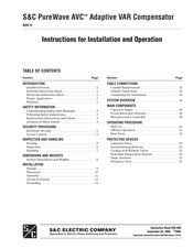 S&C PureWave AVC Instructions For Installation And Operation Manual