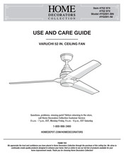 Home Decorators Collection VARUCHI Use And Care Manual