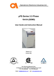 Gamatronic uPS 3:3 Phase Series User Manual And Instruction Manual