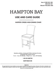 Hampton Bay HARPER CREEK 755.0321.000 Use And Care Manual