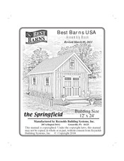 Reynolds Building Systems Best Barns Springfield Assembly Book