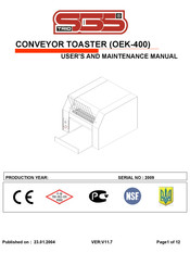 SGS Trio OEK-400 User And Maintenance Manual