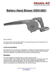 Aktobis WDH-6601 Manual