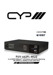 CYP PUV-662PL-4K22 Operation Manual
