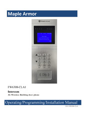 Maple Armor FW6308-CLA1 Operating/Programming/Installation Manual