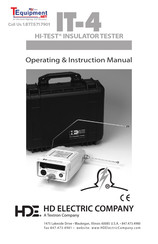 Textron HDE HI-TEST IT-4 Operating Instructions Manual