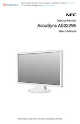 NEC AccuSync AS222Wi User Manual