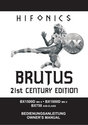 Audio Design HIFONICS BRUTUS BX 1500D MKII Owner's Manual