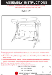 Courtyard Creations RUS415W Assembly Instructions Manual