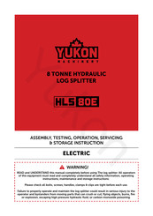 Yukon HLS80E Assembly, Testing, Operation, Servicing & Storage Instruction