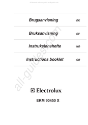 Electrolux EKM 90450 X Instruction Booklet