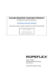 Ropeflex APEX-RX4400 Assembly & Instruction Manual