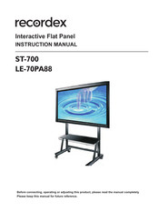 Recordex Simplicity Touch ST-700 Instruction Manual