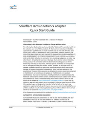 Xilinx Solarflare X2552 Quick Start Manual