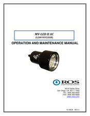 Ros MV-LED II AC Operation And Maintenance Manual