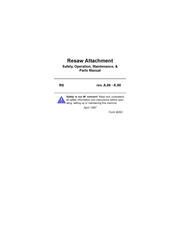 Wood-mizer RS Safety, Operation & Maintenance