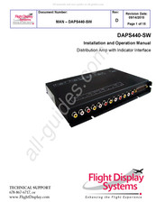 Flight Display Systems DAPS440-SW Installation And Operation Manual
