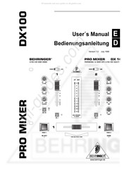 Behringer PRO MIXER DX100 User Manual