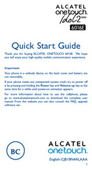 Alcatel ONE TOUCH Idol2 Mini 6016E Quick Start Manual