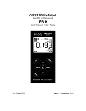 DAKOTA ULTRASONICS PR-9 Operation Manual