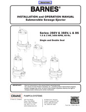 Crane Barnes 2SEV-L Series Installation And Operation Manual