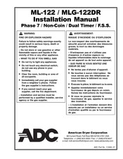 American Dryer Corp. MLG-122DR Installation Manual