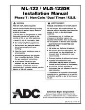 American Dryer Corp. ML-122 Installation Manual