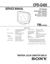 Sony TRINITRON CPD-G400 Service Manual