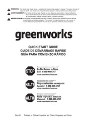 GreenWorks 2101000 Quick Start Manual