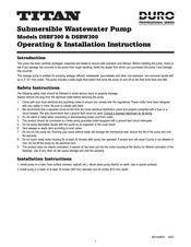 Duro TITAN DSBW300 Operating & Installation Instructions Manual