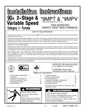 Yumpu 9MPV050F12A Installation Instructions Manual