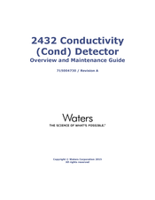 WATERS CORPORATION 2432 Overview And Maintenance Manual