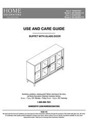 Home Decorators Collection SK19239Dr1-E Use And Care Manual