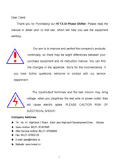 Hvtest HTYX-III Manual