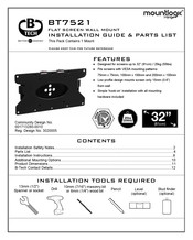 B-Tech mountlogic BT7521 Installation Manual & Parts List