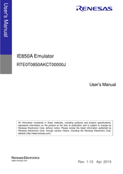 Renesas RTE0T0850AKCT00000J User Manual