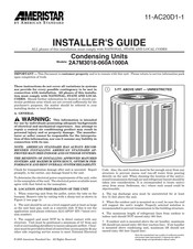 American Standard Ameristar 2A7M3018-060A1000A Installer's Manual