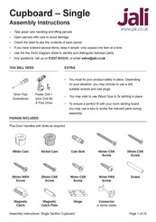 jali Single Section Cupboard Assembly Instructions Manual