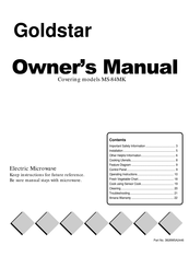 Goldstar MS-84MK Owner's Manual