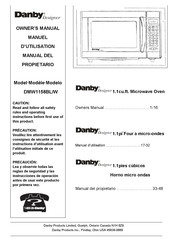 Danby DMW1158BL/W Owner's Manual