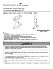 PEERLESS Paramount PSP5-W Installation And Assembly Manual