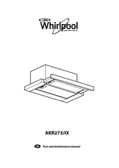 Whirlpool AKR273/IX User And Maintenance Manual