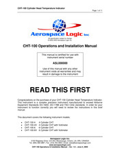 Aerospace Logic CHT-100-6 Operation And Installation Manual