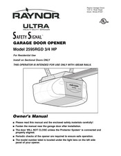 Raynor ULTRA SAFETY SIGNAL 2595RGD Owner's Manual