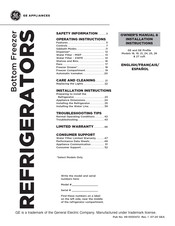 GE GNE27JGMXFWW Owner's Manual & Installation Instructions